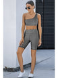 One-shoulder Sports Bra and Biker Shorts Set Activewear LoveAdora