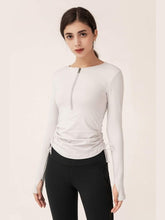 Load image into Gallery viewer, Half-Zip Drawstring Long Sleeve Sports Top Activewear LoveAdora