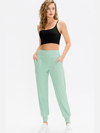 High Waist Joggers with Pockets Activewear LoveAdora