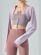 Tie Front Long Sleeve Sports Bolero Activewear LoveAdora