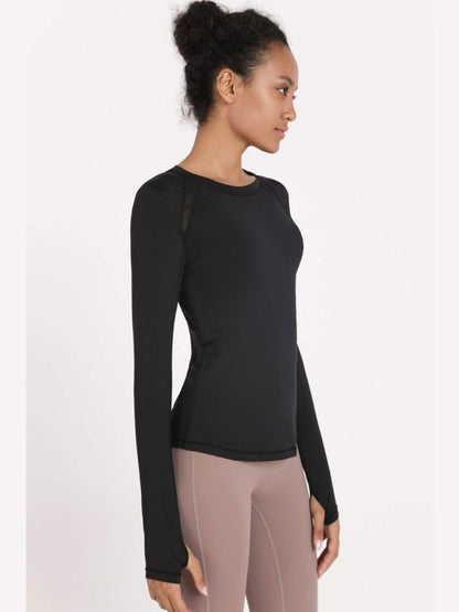 Quick-Dye Curved Hem Sports Top Activewear LoveAdora