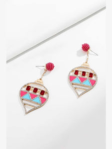 Rhinestone Multicolored Drop Earrings Earrings LoveAdora