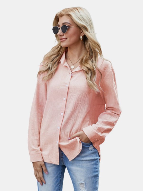 Button-Down Collared Blouse
