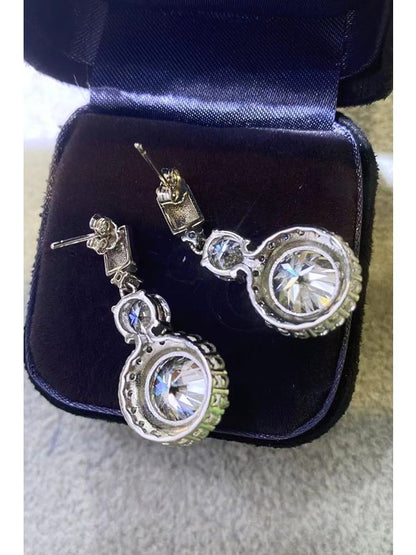 Moissanite 18K Platinum-Plated Drop Earrings Earrings LoveAdora