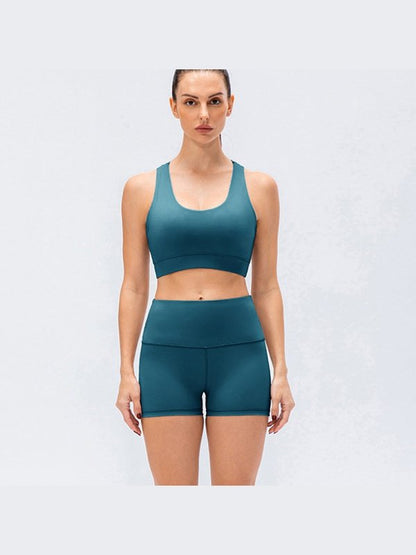 Exposed Seam High Waist Yoga Shorts Activewear LoveAdora