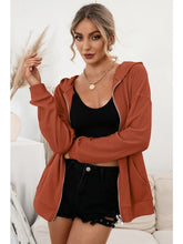 Load image into Gallery viewer, Zip Up Waffle Knit Hoodie Activewear LoveAdora