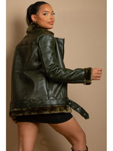 Load image into Gallery viewer, Faux Fur Collar Aviator Jacket Jackets &amp; Coats LoveAdora