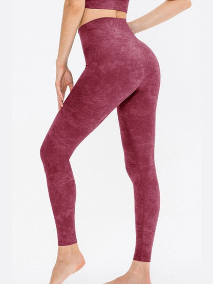 Printed High Waist Yoga Leggings Activewear LoveAdora