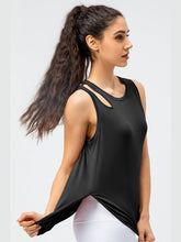 Load image into Gallery viewer, Cutout Side Slit Athletic Tank Activewear LoveAdora