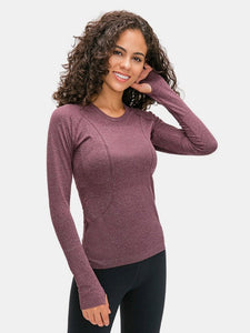 Thumb Holes Sports Tee Activewear LoveAdora