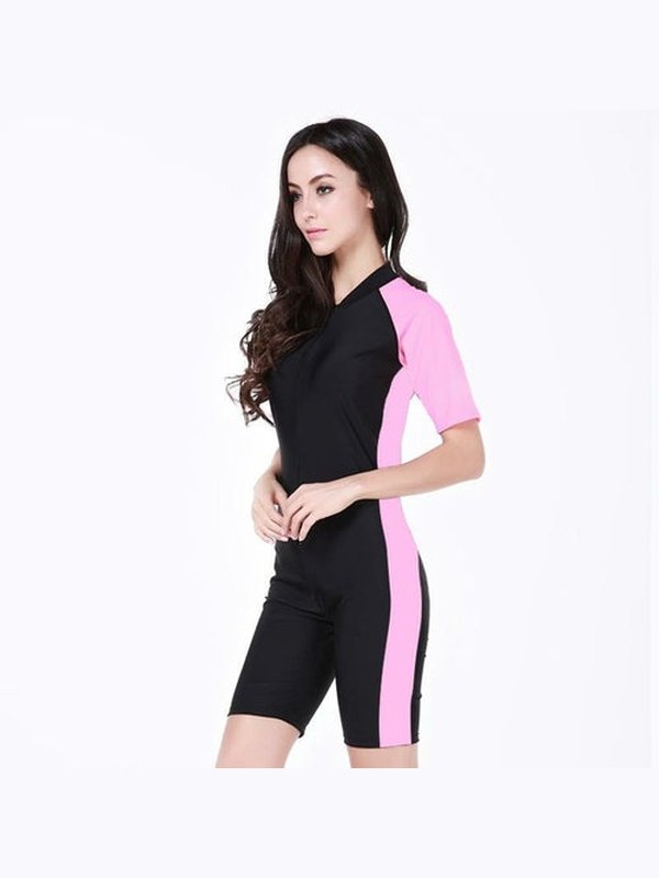 New Leather Diving Suits Jump Suit Short Sleeve One Piece Swimsuit