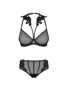 Sexy Sheer Demi Bra & Mesh Bikini Panty Set Majesty 2pc Lingerie Set LoveAdora