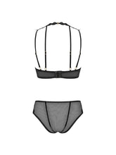 Load image into Gallery viewer, Sexy Sheer Demi Bra &amp; Mesh Bikini Panty Set Majesty 2pc Lingerie Set LoveAdora