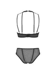 Sexy Sheer Demi Bra & Mesh Bikini Panty Set Majesty 2pc Lingerie Set LoveAdora