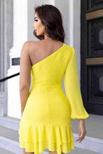 Load image into Gallery viewer, Cutout One-Shoulder Tied Dress