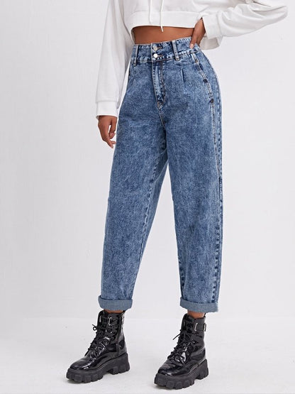 Find Your Place High-Rise Mom Jeans Denim Jeans LoveAdora