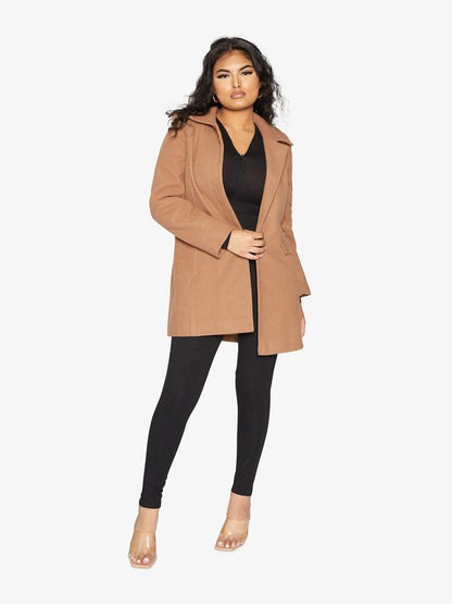 De La Creme Womens Wool Blend Hip Length Covert Coat Jackets & Coats LoveAdora