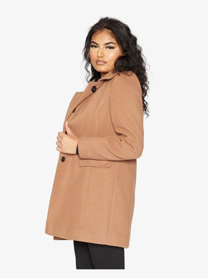 De La Creme Womens Wool Blend Hip Length Covert Coat Jackets & Coats LoveAdora