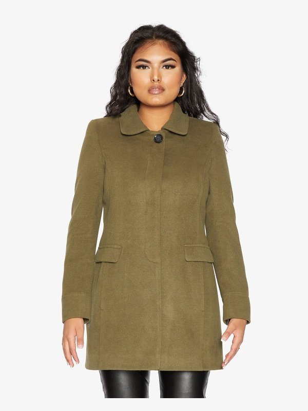 De La Creme Womens Wool Blend Hip Length Covert Coat Jackets & Coats LoveAdora