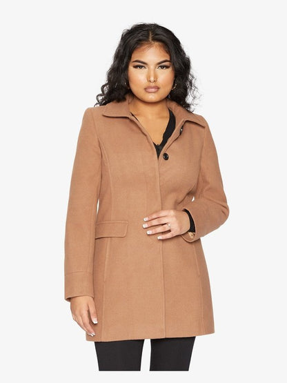 De La Creme Womens Wool Blend Hip Length Covert Coat Jackets & Coats LoveAdora