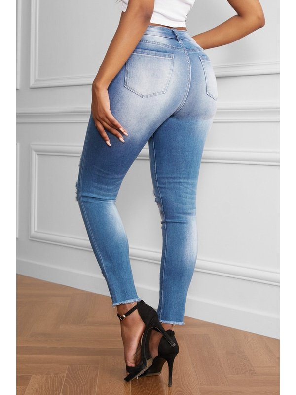 Faded Mid High Rise Jeans Denim Jeans LoveAdora