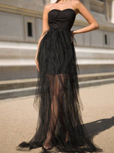Load image into Gallery viewer, Sweetheart Neck Tie Detail Tulle Dress Evening Gown LoveAdora