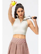 Load image into Gallery viewer, Cropped Collared Yoga Tank Activewear LoveAdora