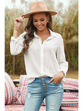 Load image into Gallery viewer, Button-Down Collared Blouse Tops LoveAdora