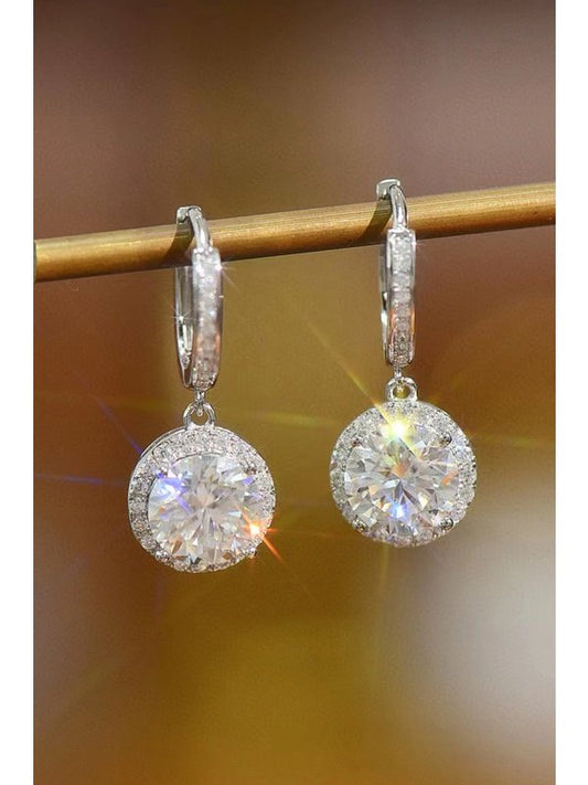 Moissanite Round Drop Earrings Earrings LoveAdora