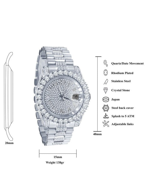 Forte Steel CZ Watch | 530301 Watches LoveAdora