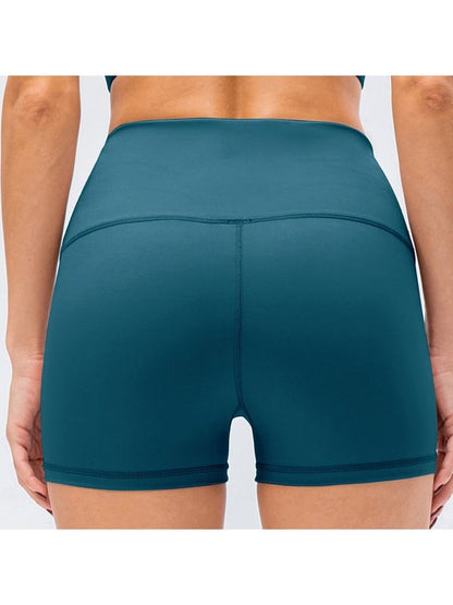 Exposed Seam High Waist Yoga Shorts Activewear LoveAdora