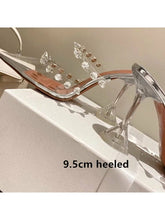 Load image into Gallery viewer, Star style Rivet Transparent PVC Cup Heeled Women Sandals Heels LoveAdora