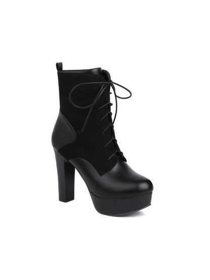 Women's short boots platform High Heel Block Heel Ankle boots Boots LoveAdora