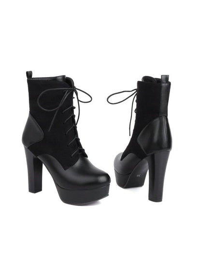 Women's short boots platform High Heel Block Heel Ankle boots Boots LoveAdora