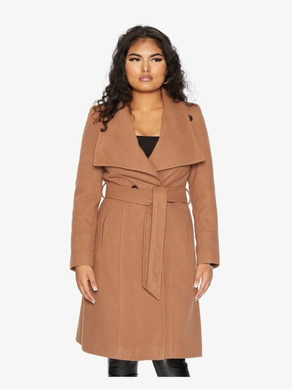 De La Creme Womens Waterfall Lapel Double Breasted Duster Coat Jackets & Coats LoveAdora