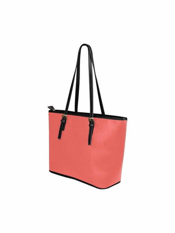 Uniquely You Pastel Red - Large Leather Tote Bag with Zipper Tote Bag LoveAdora