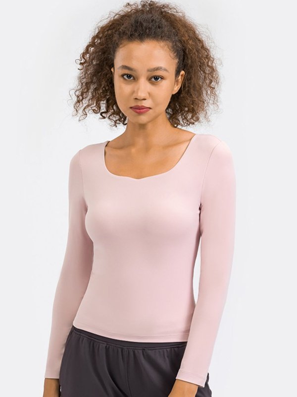 Feel Like Skin Highly Stretchy Long Sleeve Sports Top Activewear LoveAdora