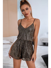 Load image into Gallery viewer, Sequined Spaghetti Strap Romper Jumpsuits &amp; Rompers LoveAdora