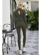 Load image into Gallery viewer, Cutout Spliced Turtleneck Yoga Top Activewear LoveAdora