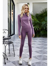 Load image into Gallery viewer, Cutout Spliced Turtleneck Yoga Top Activewear LoveAdora