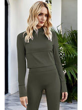 Load image into Gallery viewer, Cutout Spliced Turtleneck Yoga Top Activewear LoveAdora