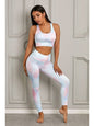 Printed Sports Bra and Leggings Set Activewear LoveAdora