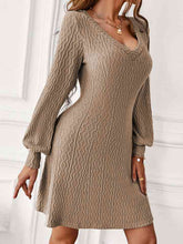 Load image into Gallery viewer, V-Neck Long Sleeve Mini Dress