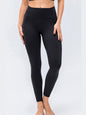 High Waist Exposed Seam Leggings with Zipper Pockets Activewear LoveAdora