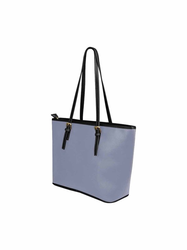 Uniquely You Cool Gray - Large Leather Tote Bag with Zipper Tote Bag LoveAdora