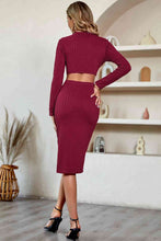Load image into Gallery viewer, Cutout Crisscross Round Neck Long Sleeve Dress