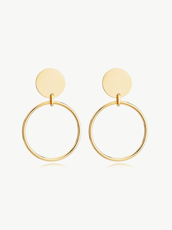 Gold-Plated Stainless Steel Drop Earrings Earrings LoveAdora