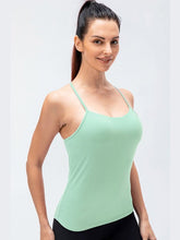 Load image into Gallery viewer, Crisscross Back Spaghetti Strap Yoga Cami Activewear LoveAdora