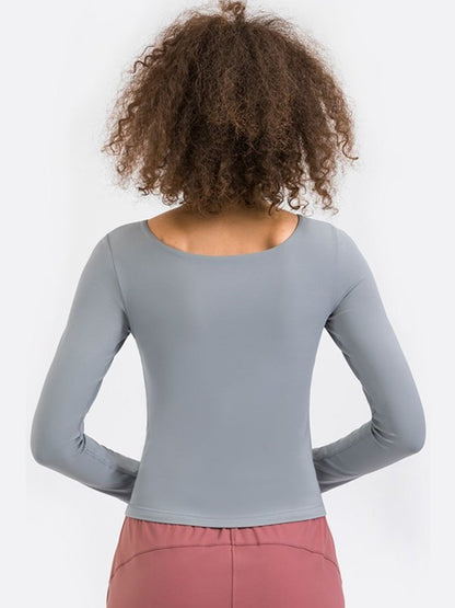 Feel Like Skin Highly Stretchy Long Sleeve Sports Top Activewear LoveAdora