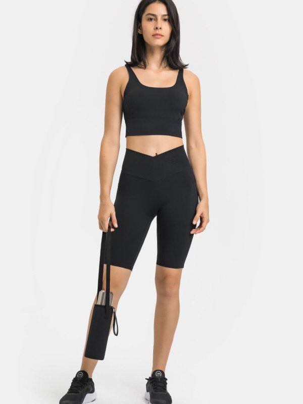 High Waist Biker Shorts with Pockets Activewear LoveAdora